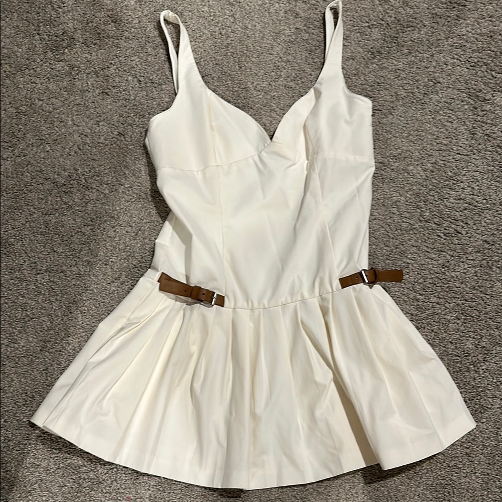 Zara pleated dress with buckle details